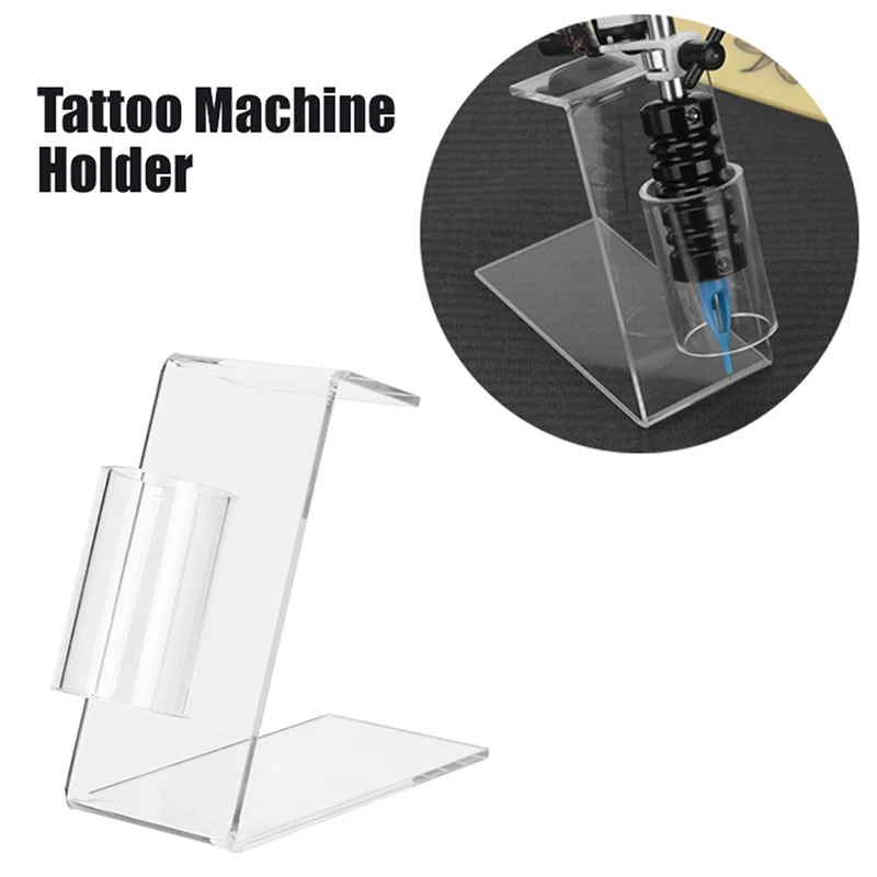 

1PC Professional Tattoo Machine Holder Stand Transparent Acrylic Tattoo Gun Supply Stand Rack Rest Organizer Accessory