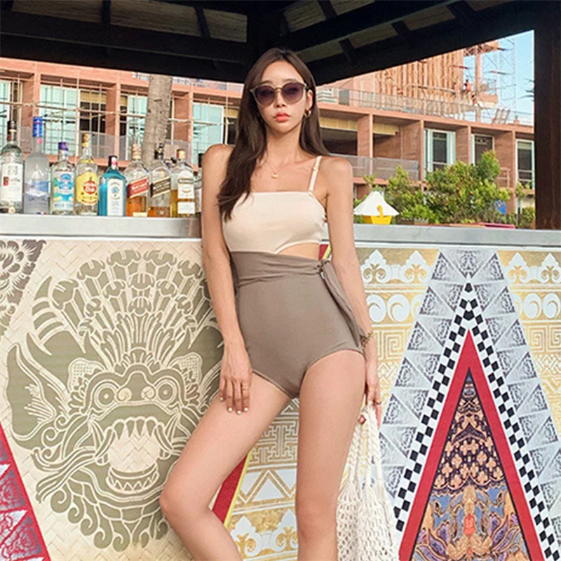

Cover-up Women Leisure Swimwear New Patchwork Fake Two Pieces Design Summer Sexy Ladies Beachwear