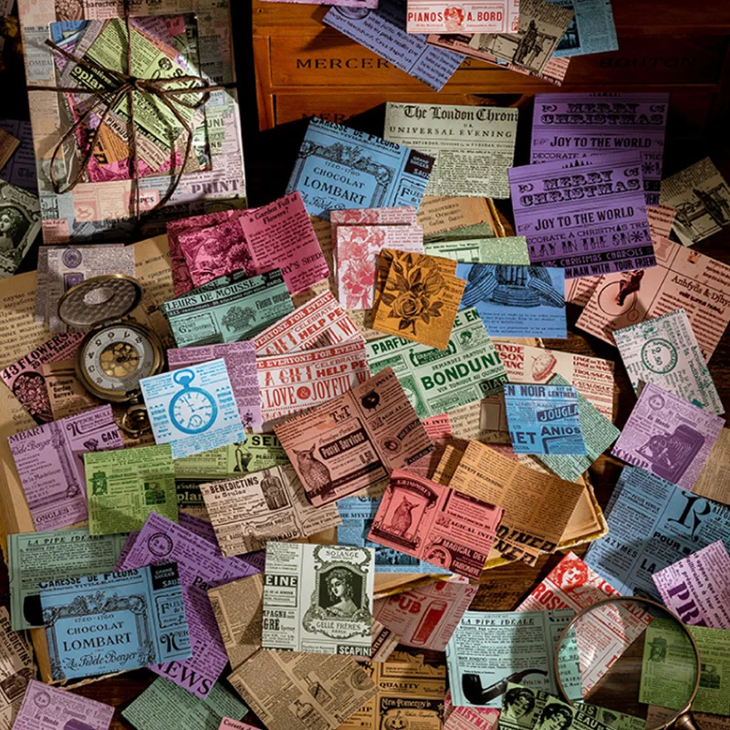 100 шт. милых наклеек с цитатами на антикварной тематике для творческого дневника, для использования в скрапбукинге и декорировании.