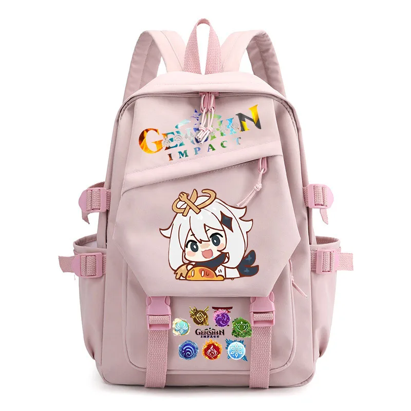 Повседневные сумки Genshin Impact различные цвета для мальчиков и девочек рюкзак с