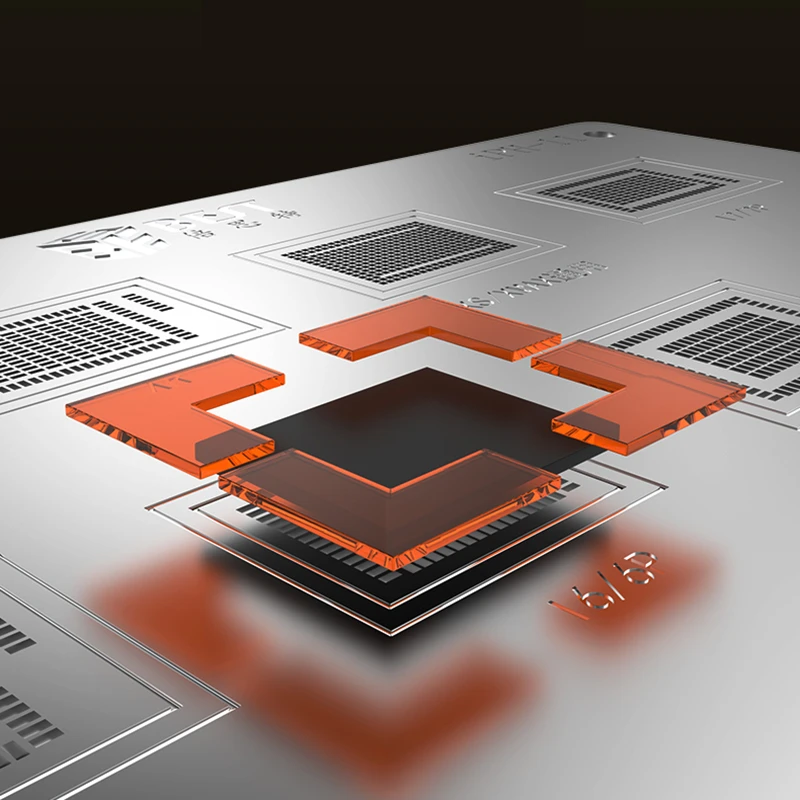 

50Pcs High Temperature Resistance Multi Purpose Chip 3D BGA Reballing Stencil Template Quick Fixture Silicone Paste Maintenance