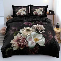 classic flower duvet cover sets bed linen single double queen king size floral comforter cover sets home textile bedding set