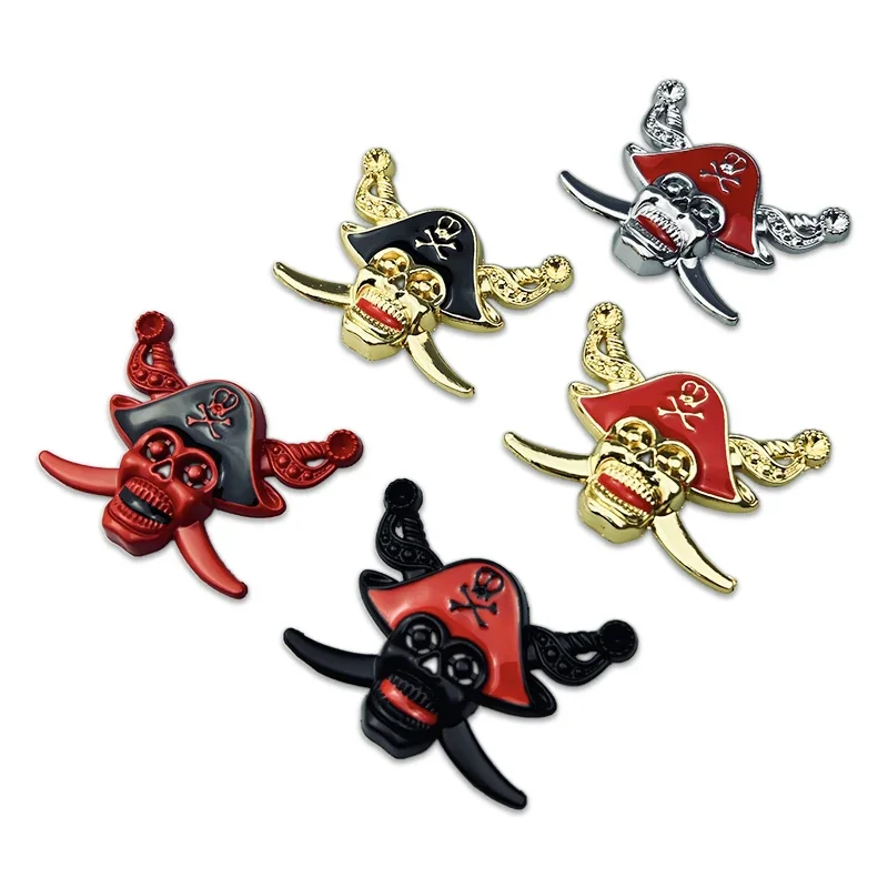 Металлический пиратский череп автомобильная наклейка универсальный значок на