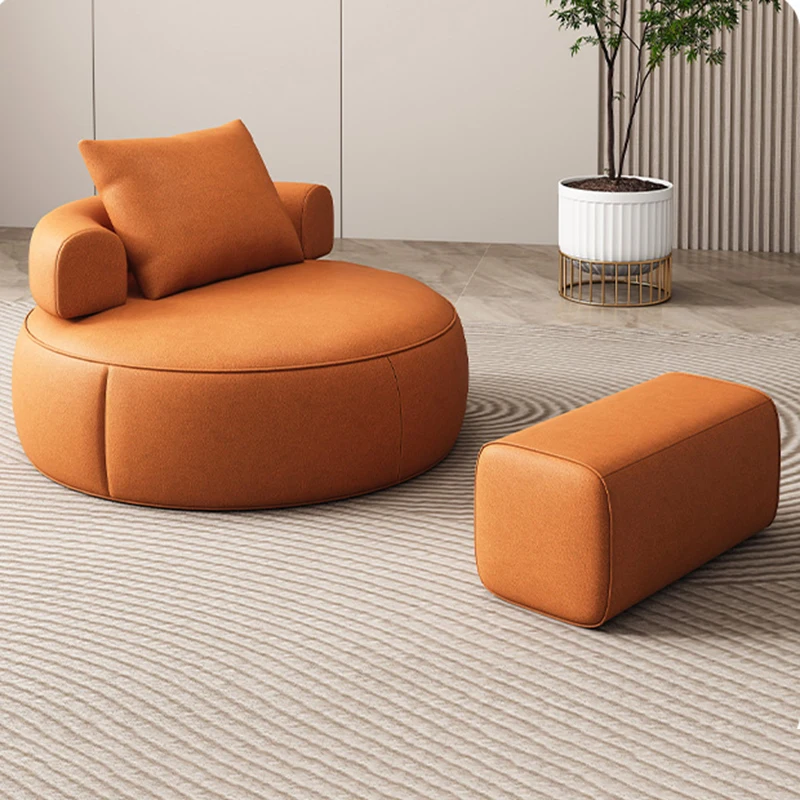 Фото Nordic Ottoman Lazy Chair, Orange Design Beauty Stretch, Relaxing Cadeiras для чтения, мебель для дома Sala Estar №2