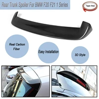full carbon fibre m performance 3d rear trunk car lip roof top spoiler wings with tape for bmw f20 f21 1 series 2010 2015