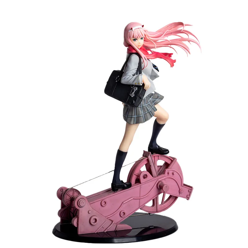 

23-28CM Anime Darling in the FRANXX Action Figure Zero Two 02 Uniform Girls Ornament Collectible PVC Model Children's Doll Toy