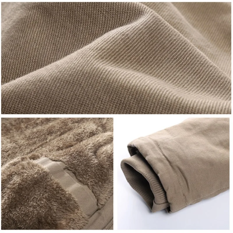 Plus Velvet Winter Warm Jacket Men's Mid-length Thickened Detachable Hooded Parka Outdoor Sports Coat Men  Chaquetas Hombre