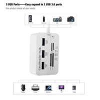portable 3 ports aluminum usb 3 0 hub with ms sd m2 tf multi in 1card reader hub high speed tfsd card reader for computer phone
