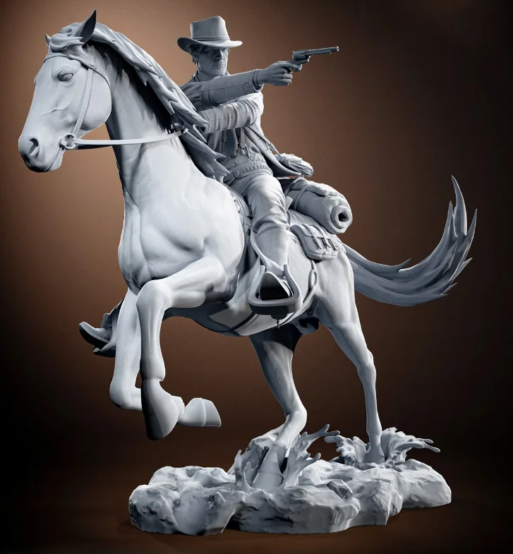 S Cowboy Gunman Figure Unpainted No Color Rw-1097