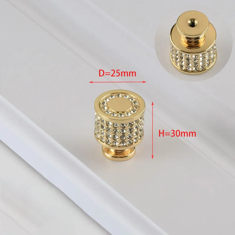 light luxury gold diamond crystal handle cabinet knobs wardrobe door kitchen handle drawer pulls handles for furniture handle free global shipping
