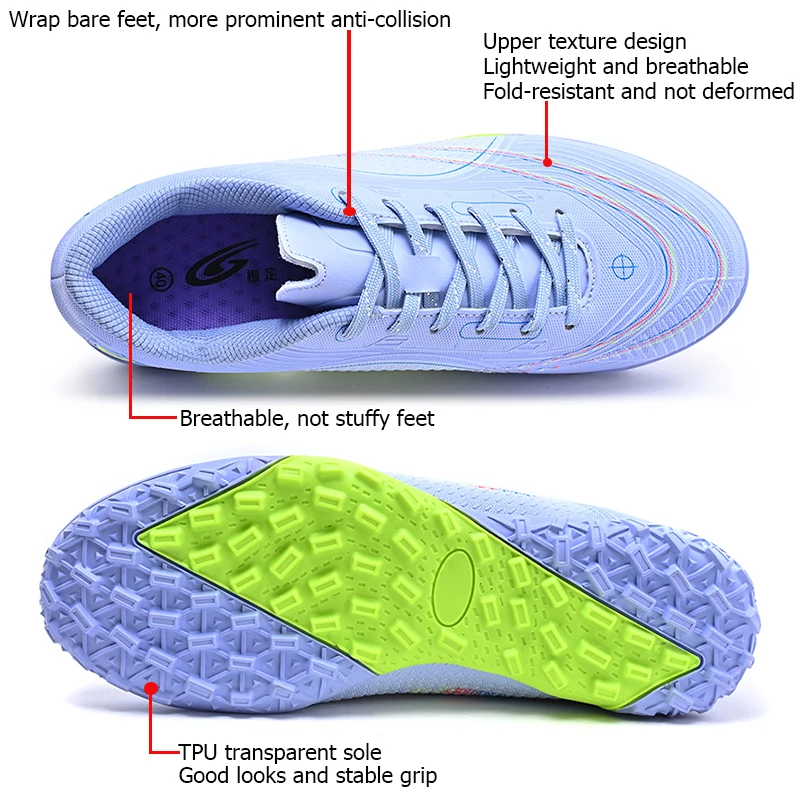 Men LowTop Soccer Shoes Professional Anti-Slip Kids Grass Training Football Boots Ultralight FG/TF Non-Slip Sneakers Size30-46#