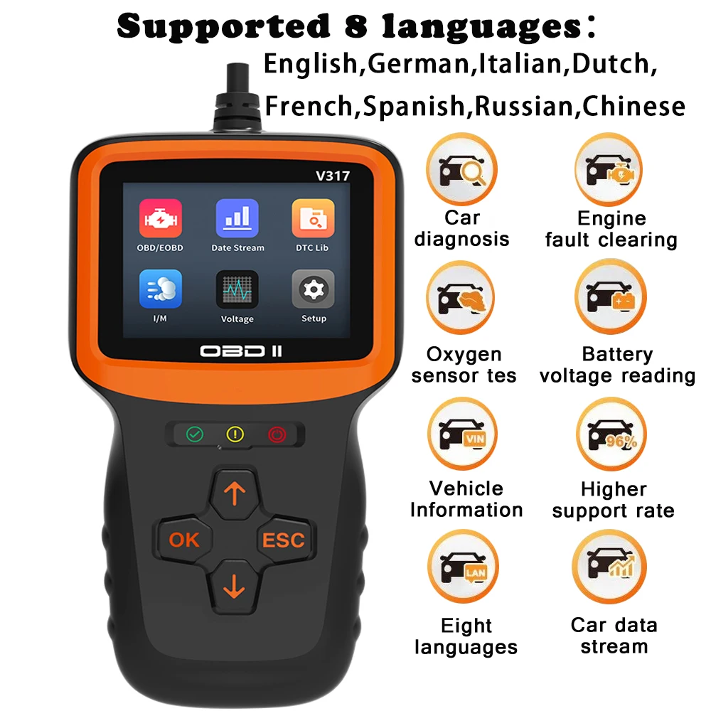 Новый диагностический инструмент V317 OBD2 детектор неисправностей двигателя