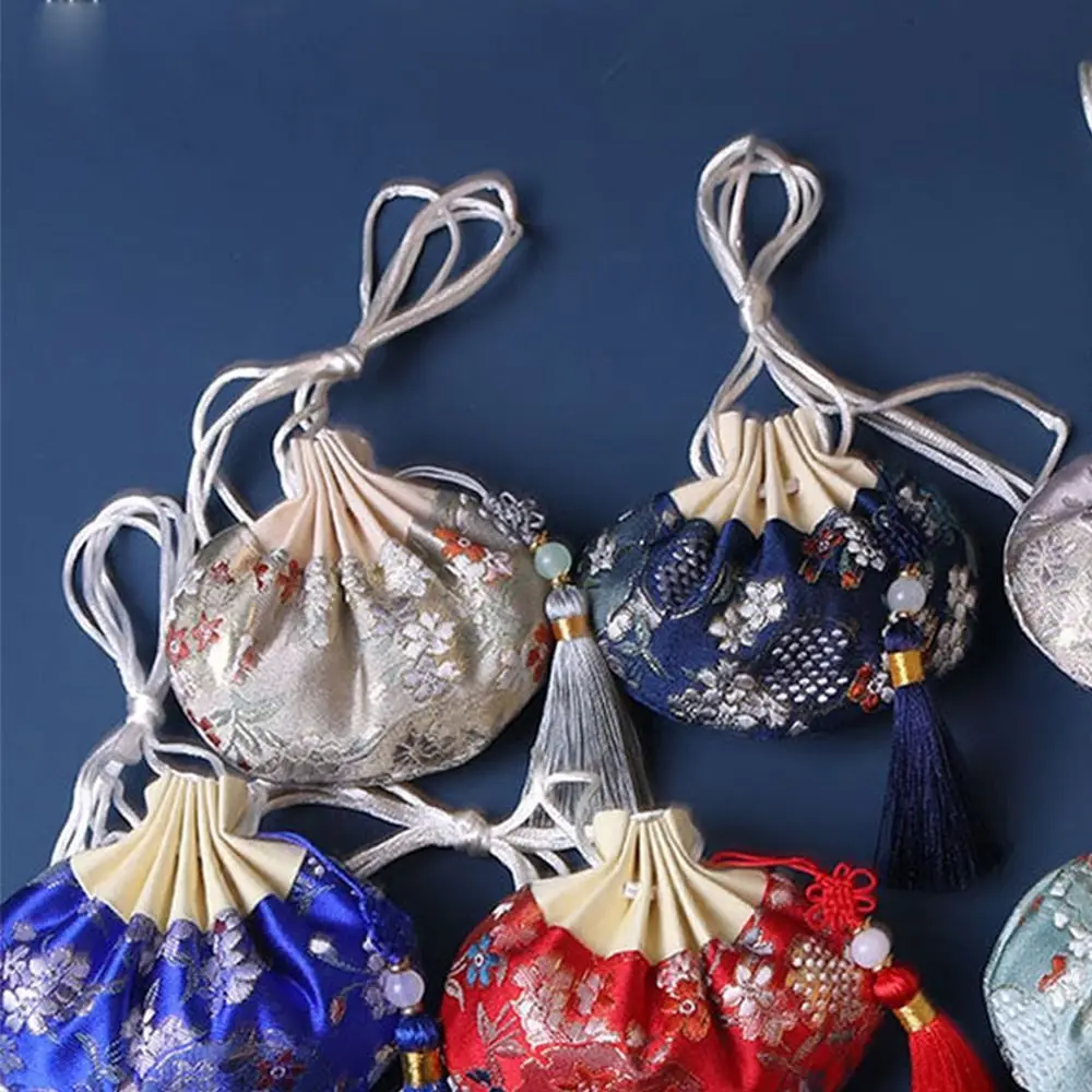 Chinese Style Empty Sachet Purse Pouch Drawstring Women Tassel Jewelry Storage Bag Multi-color Embroidery Cloth Jewelry Pouch images - 6
