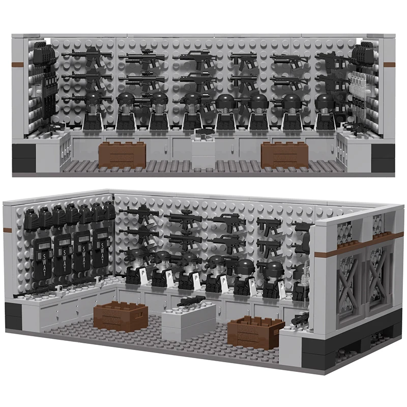 

Конструктор Moc, мини-фигурки, военный набор, полицейский Арсенал