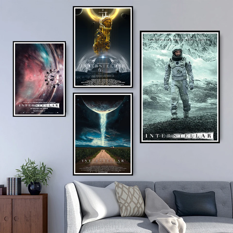 

Классическая научная фантастика Interstellar, печать фильмов, художественный плакат на холсте для гостиной, Декор, домашняя Настенная картина