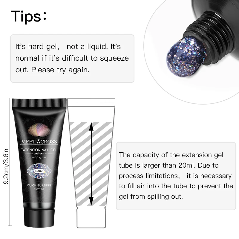 MEET ACROSS 20 мл маникюр удлинительный гель полировка блеск Vernis Semis Постоянный UV
