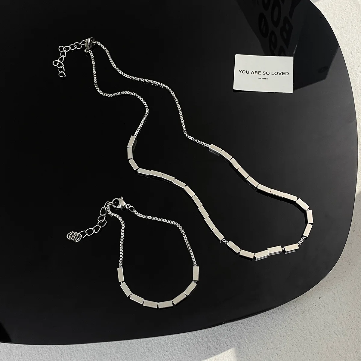 

Fashion Through Titanium Steel Small Square String Chain Necklace Cheapвсе по 1 гривне Metal Universal Jewelry for Men and Women