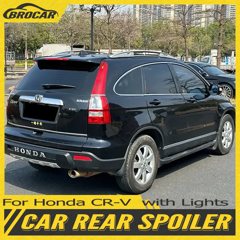 Для 2007-2011 Honda CR-V CRV GEN 3 Factory с огнями ABS пластик глянцевый черный спойлер багажник