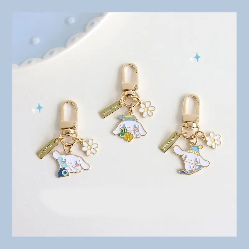 

Креативный милый мультяшный Sanrioed Cinnamoroll Собака Маргаритка цветок сплав брелок аксессуары сумка кулон девушки подарок сумка орнамент