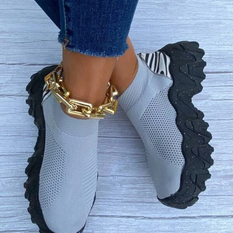 

Женские кроссовки на платформе, без шнуровки, с резинкой, Вулканизированная подошва, леопардовая спортивная обувь, женская летняя обувь, 2022