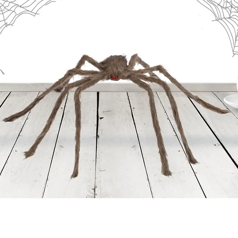 

Halloween Fake Spider Hairy Spider Props Scary Prank Toys Halloween Giant Spider With Red Eyes And Large Realistic Spider For