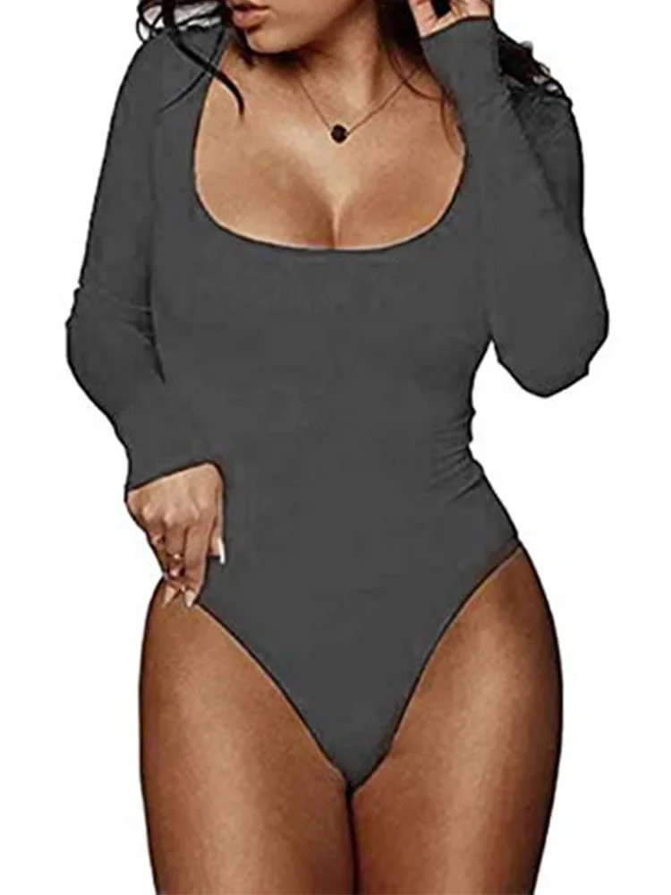 Женский облегающий комбинезон с длинным рукавом