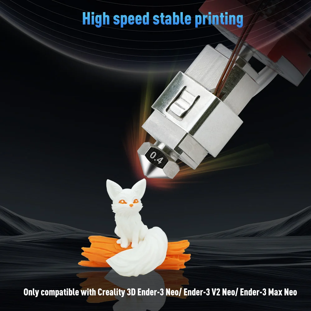Фото Комплект хотэнда для Creality Ender 3 Neo/V2 Neo/Max Neo, модернизированный комплект хотэнда Red Lizard V3-Pro, с медным соплом 0,4 мм для 3D-принтера №5