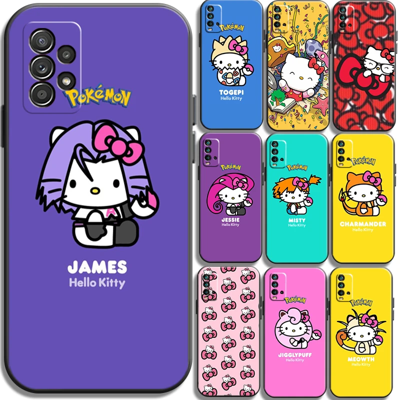 

Hello Kitty Pokémon Phone Cases For Xiaomi Redmi Note 10 10S 10 Pro POCO F3 GT X3 GT M3 Pro X3 NFC Coque Carcasa Soft TPU Funda