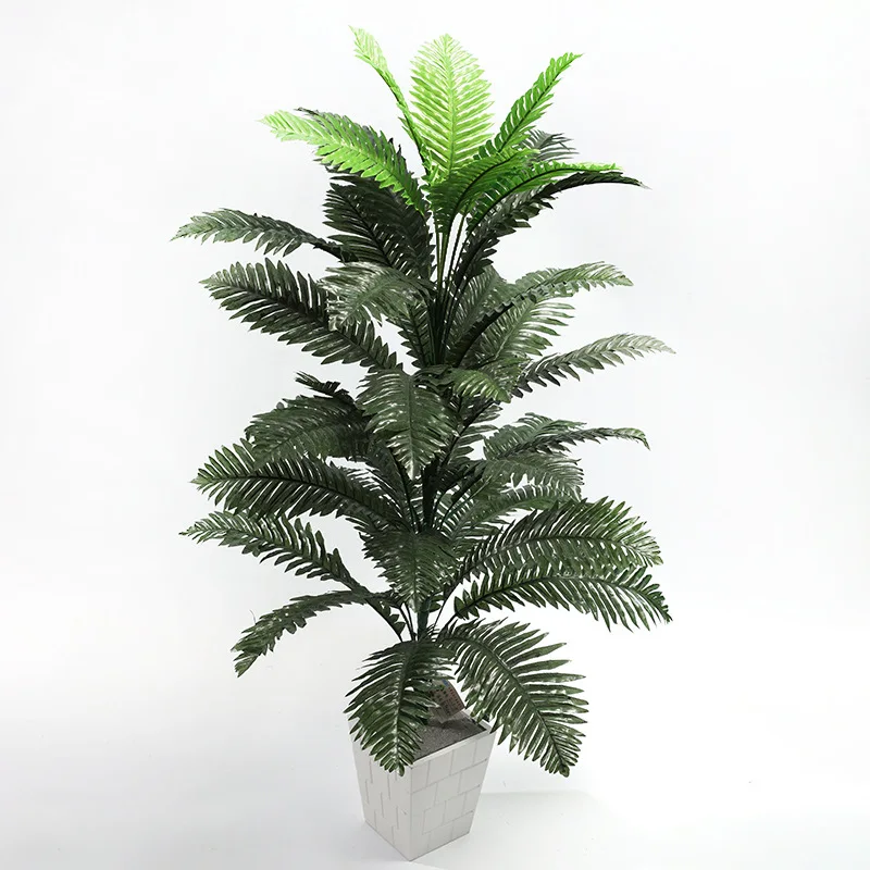 

95CM-39 Fork Large Artificial Tropical Palm Tree Rare Fake Plant Indoor Silk Leaves Branches Hotel Office Living Room Home Decor