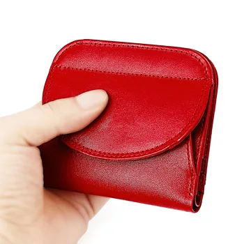 100% Genuine Leather Wallets for Women Fashion Mini Minimalism Business Credit Card ID Holder Bag Wallet Woman Coin Purse 1
