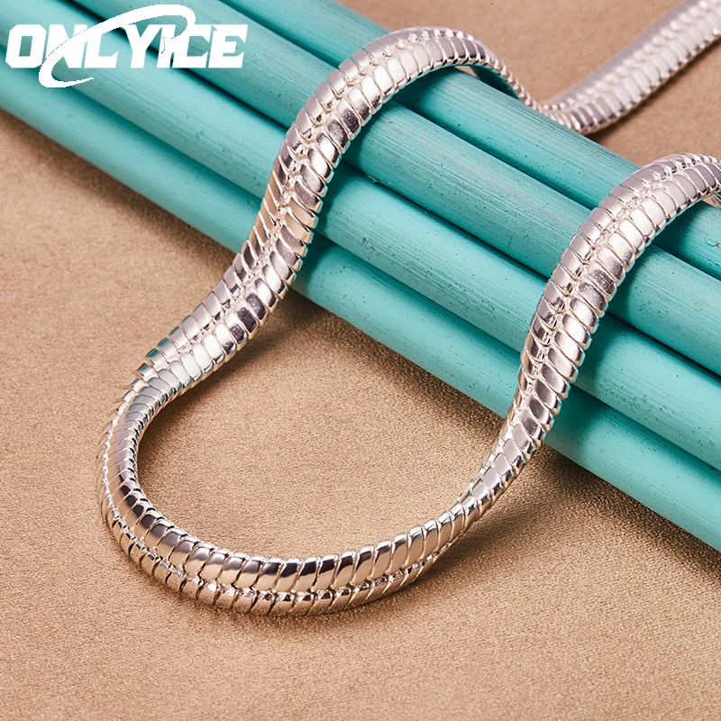 

Hot Noble 925 Sterling Silver Necklace For Man Women Fine 8mm Flat Snake Chain Fashion Party Wedding High Quality Jewelry Gifts