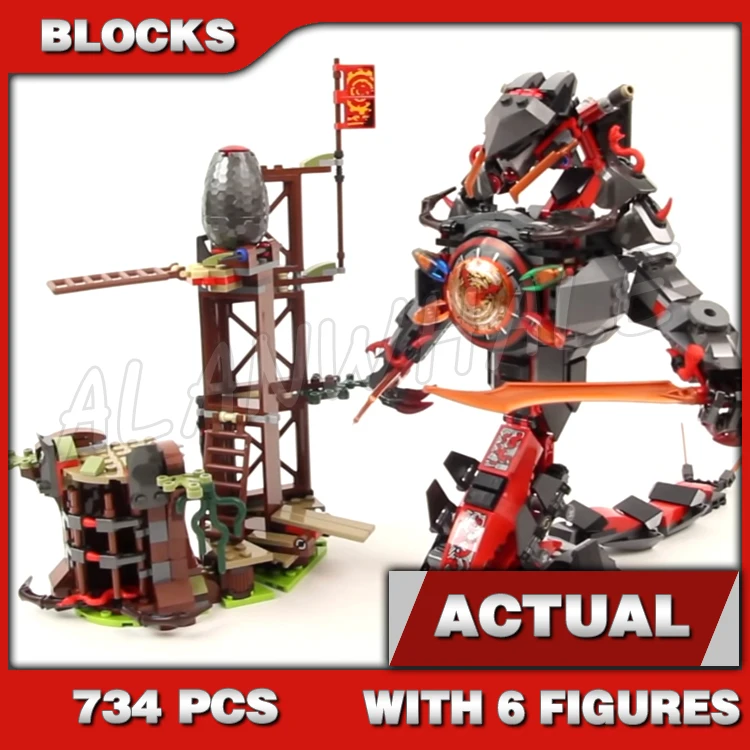 

734pcs Shinobi Dawn of Iron Doom Sinister Snake Mech Swamp Fort Vermillion Egg 10583 Building Block Sets Compatible With Model