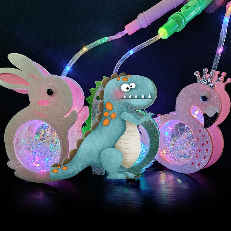 

Светодиодный фонарь в китайском стиле, декоративный праздничный светящийся фонарь с тремя режимами освещения в виде мультяшных животных для детей, средней осени