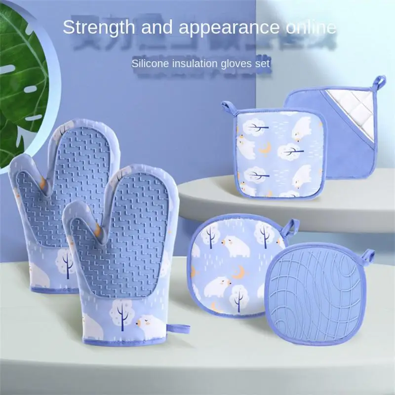 

Oven Mitten Thermal Insulation Of Cotton Gloves Baked Silicone Gloves Glove Kettle Holder Oven Insulating Gloves Glove Microwave