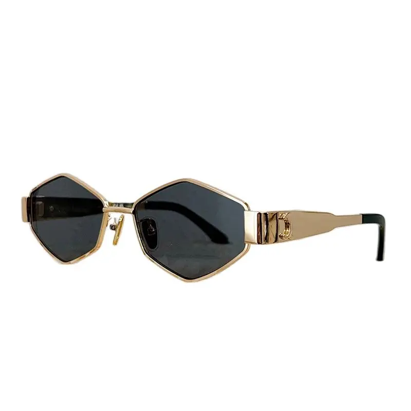 2023 top quality Alloy splicing diamond-shaped lens Sun glasses sunglasses women's men's fashion glasses