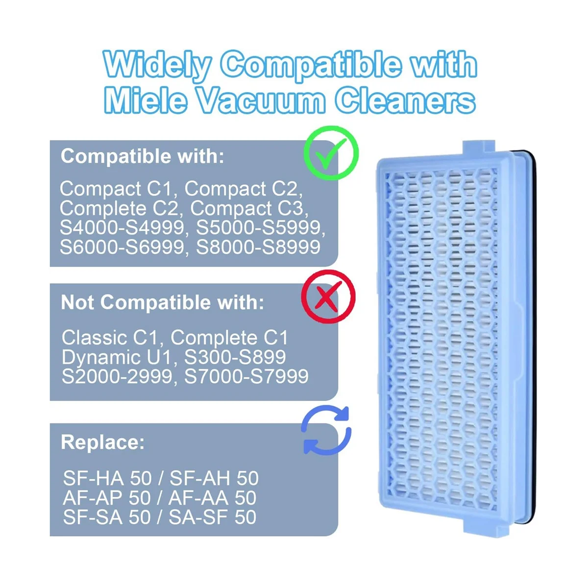 Набор аксессуаров для пылесоса S8340 Compact C1/C2 Complete C2/C3 3-HA 50 HEPA-фильтров мешки