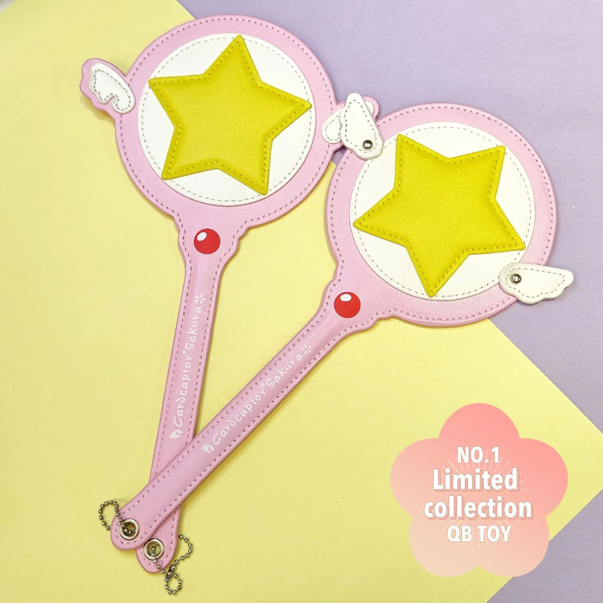 Kawaii Cardcaptor Sakura Magic Wand Toy Card Case Bus Card Holder Cerberus Princess Pink Cute Star Rod Anime Toy