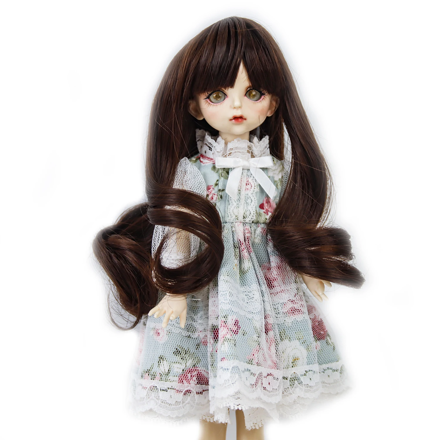 

1/3 1/4 1/6 BJD Doll Wig Long Bangs Curly Hair Natural Color Big Roll Wavy 8-9'' 7-8'' 6-7'' SD MSD Wigs For Dollfie Doll DIY