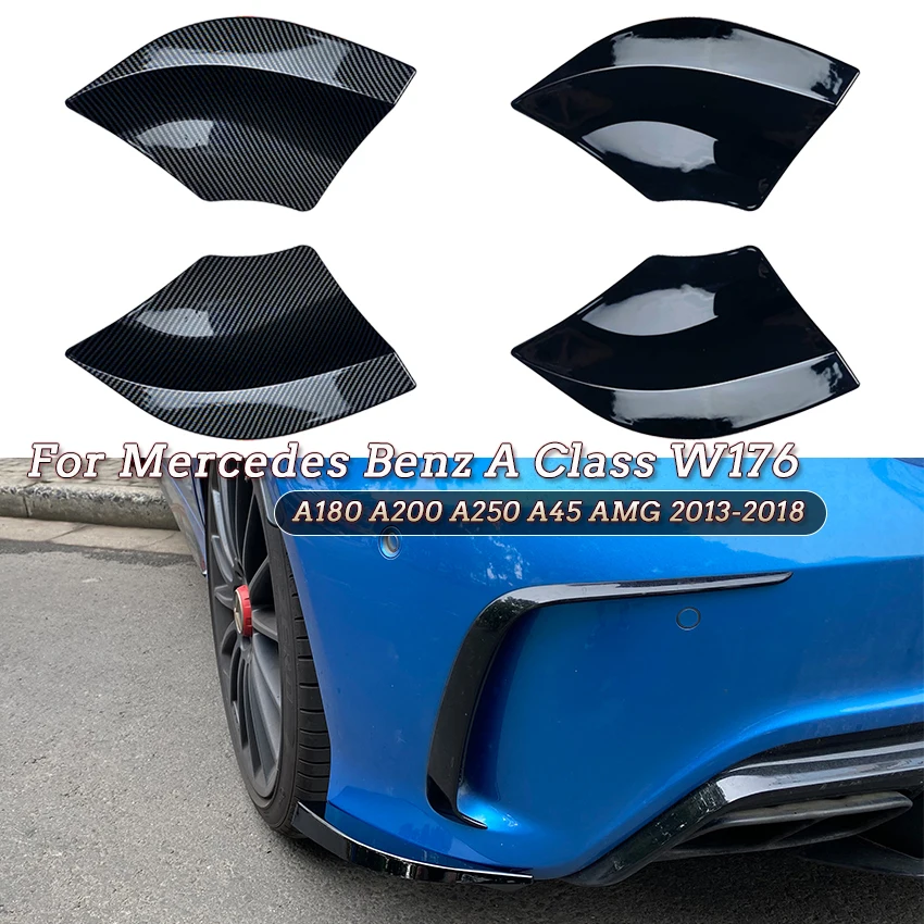 For Mercedes Benz A Class W176 A180 A200 A250 A45 AMG Rear Bumper Diffuser Side Splitters 2013 2014 2015 2016 2017 2018 Body Kit