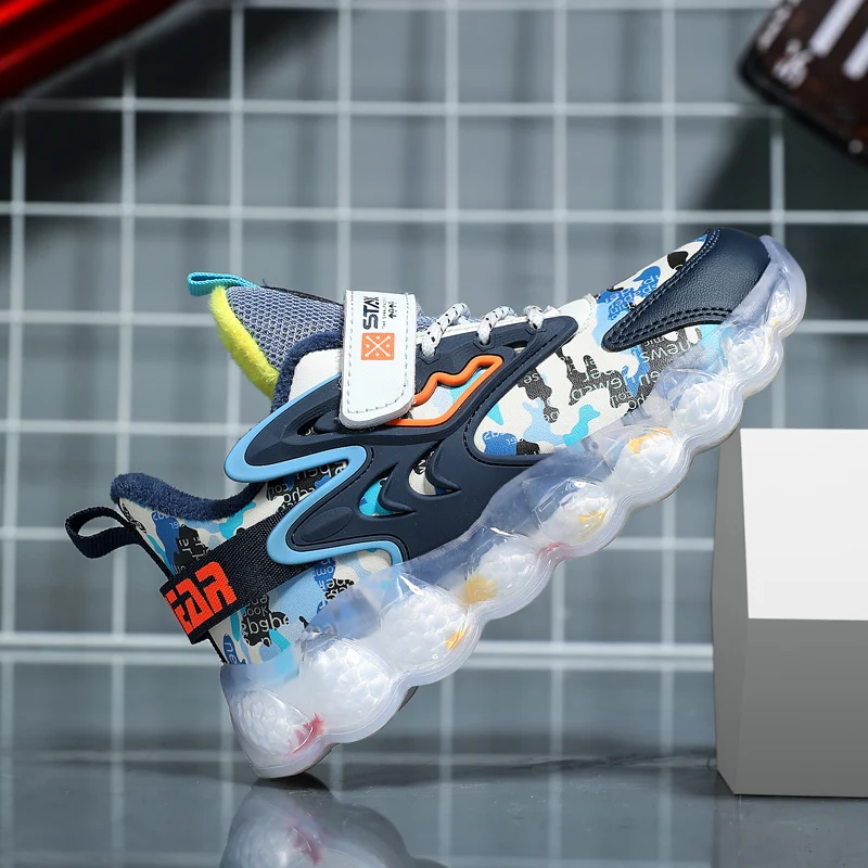 Girls Shoes Winter Plush Warm Sole Children's Sports Running Cotton Shoes Leather Surface Waterproof and Anti-skid Boy's Shoes