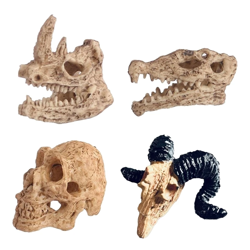 

Plastic Skull Miniature Bonsais Landscape Skull for Fish DIY Ornaments