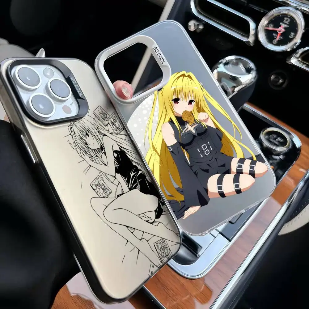 Фото Чехол для телефона Konjiki no Yami To LOVE Ru для iPhone 17, 16, 15, 14, 13, 12, 11, Mini, Pro, E, MAX, матовый, белый, цвета конфет. №1