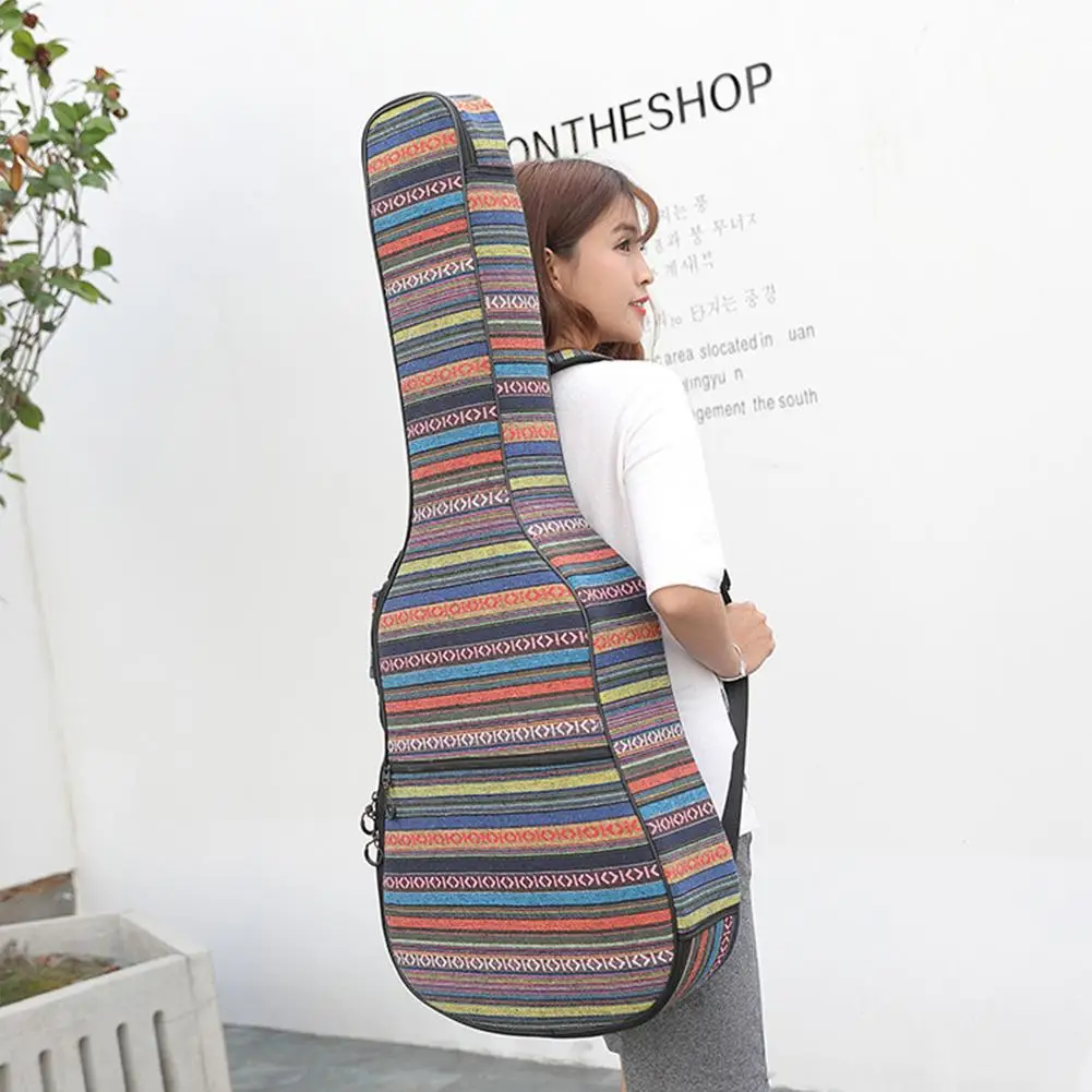 40/41 Inch Waterproof Electric Guitar Case Bag Vintage Knitting Classical Acoustic Guitar Oxford Fabric Backpack Carry Case
