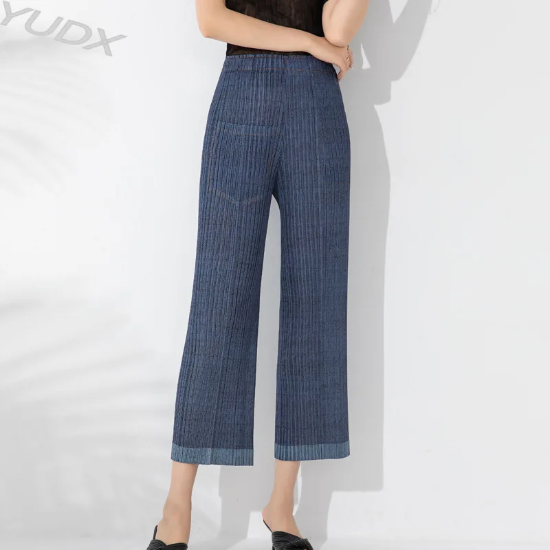 Pleated Casual Trousers Women's High Waist Draped Loose Slim 2023 Summer Fashion Temperament Hundred Percent Straight Trousers