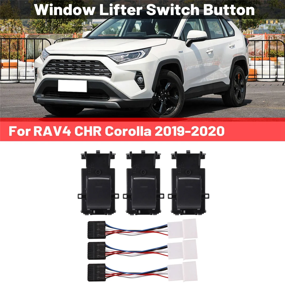 Автомобильный светодиодный переключатель стеклоподъемника кнопка для Toyota RAV4 CHR