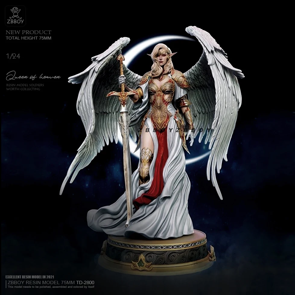 

75mm 1/24 Resin model kits figure beauty colorless and self-assembled TD-2800