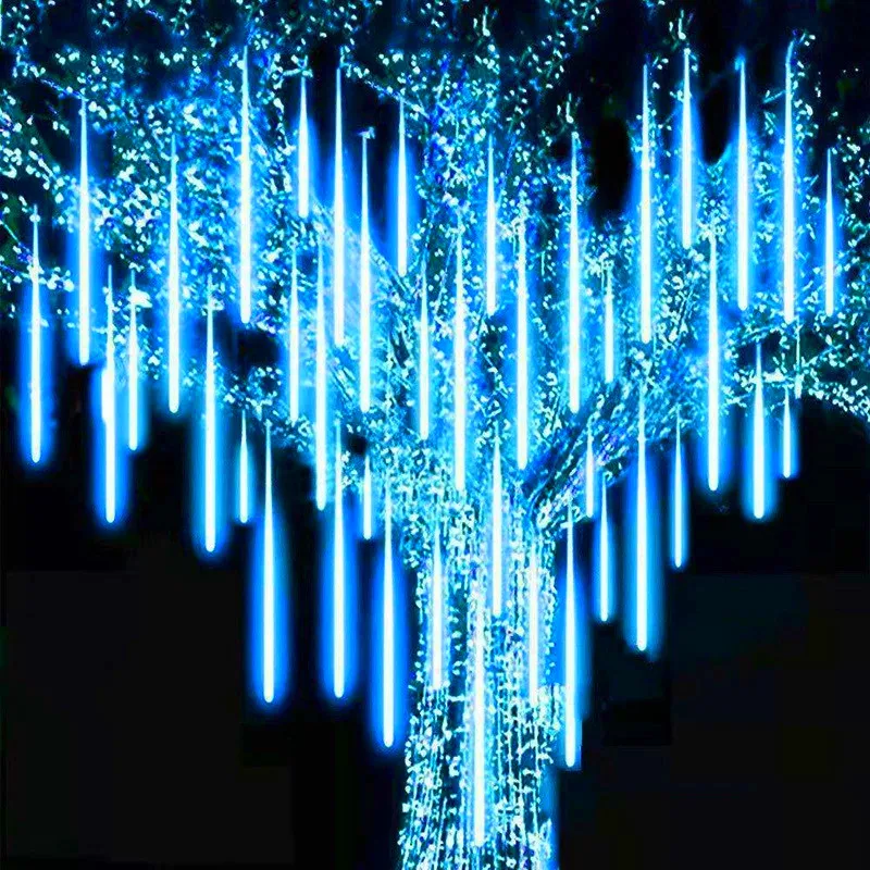 

30/50cm 8 Tubes Meteor Shower Led String Fairy Lights Garlands Christmas Tree Decorations Street Outdoor Wedding Navidad Lights