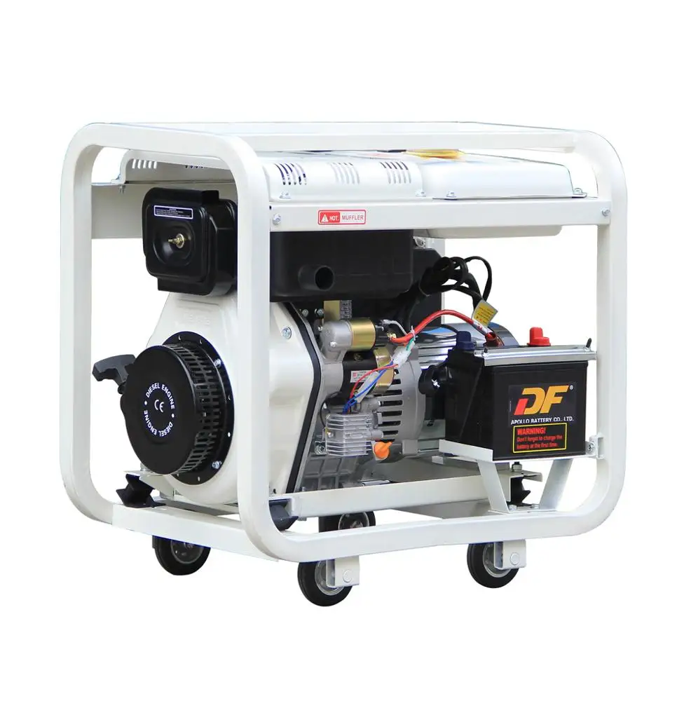 муниципаarns Портативный генератор с открытой рамой 6 кВт и колесами матрицы