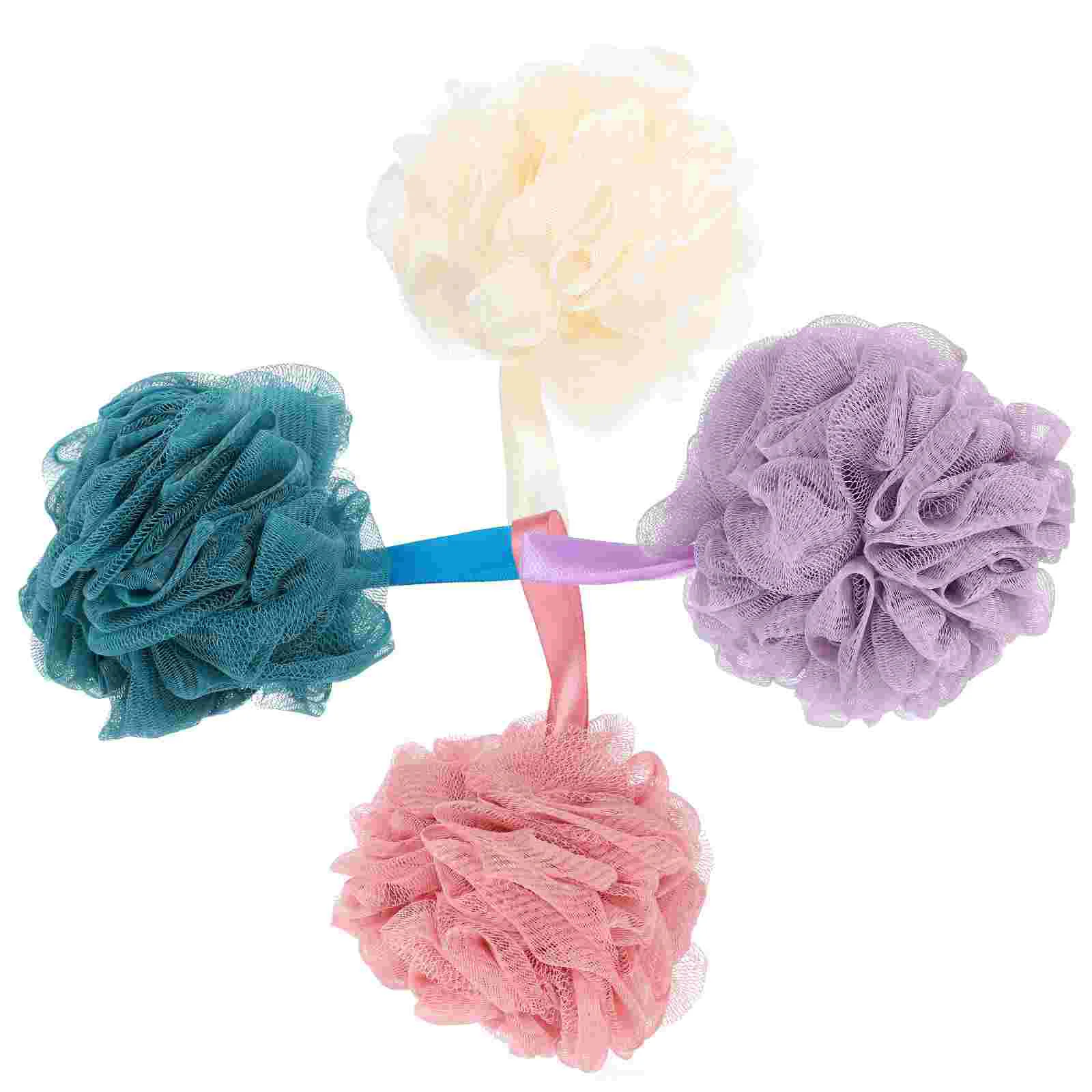 

4 Pcs Household Body Scrubber Bathing Accessories Mesh Bathroom Shower Loofah Skin Cleaning PE Material Man