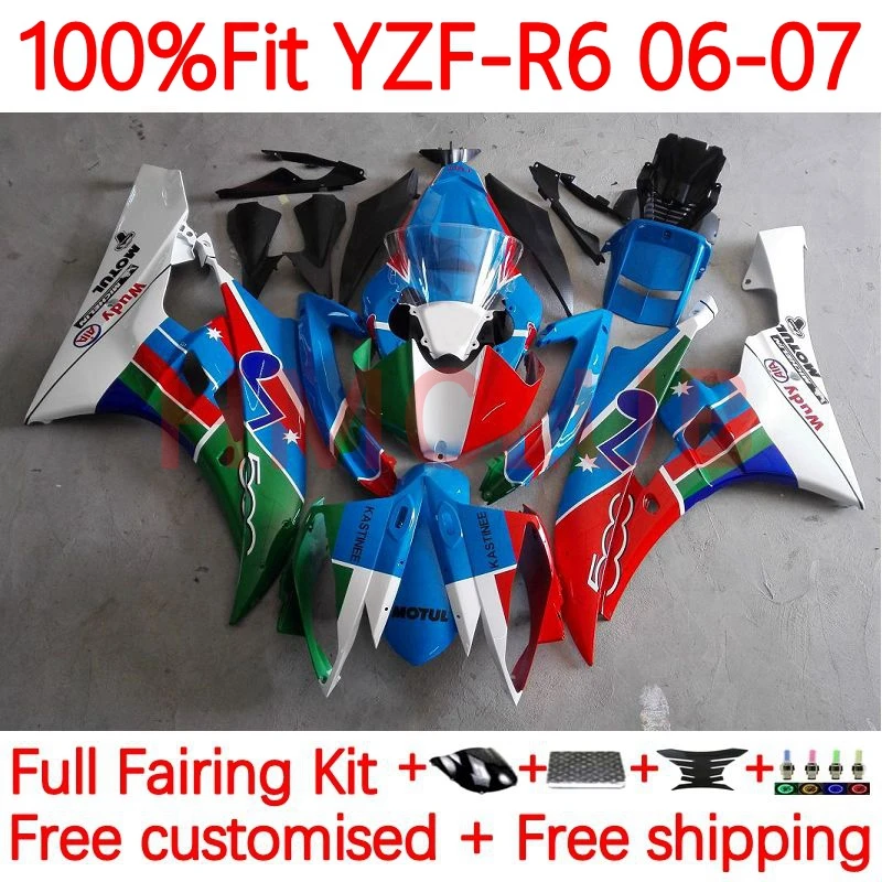

Injection Body For YAMAHA YZF-R6 YZF R6 600CC R 6 600 CC YZF-600 YZFR6 2006 2007 YZF600 06 07 OEM Fairings 26No.18 Glossy blue